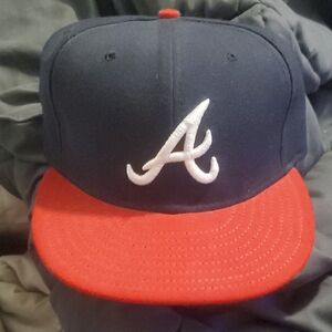 New Era Black and Navy 59FIFTY Fitted Cap..Atlanta Braves....